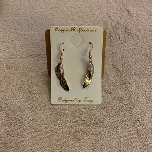 Copper Reflections Leaf earrings